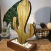 Handmade wooden green cactus - Image 2