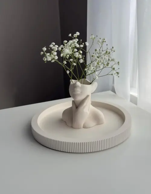 Contemporary Minimalist Jesmonite Vase